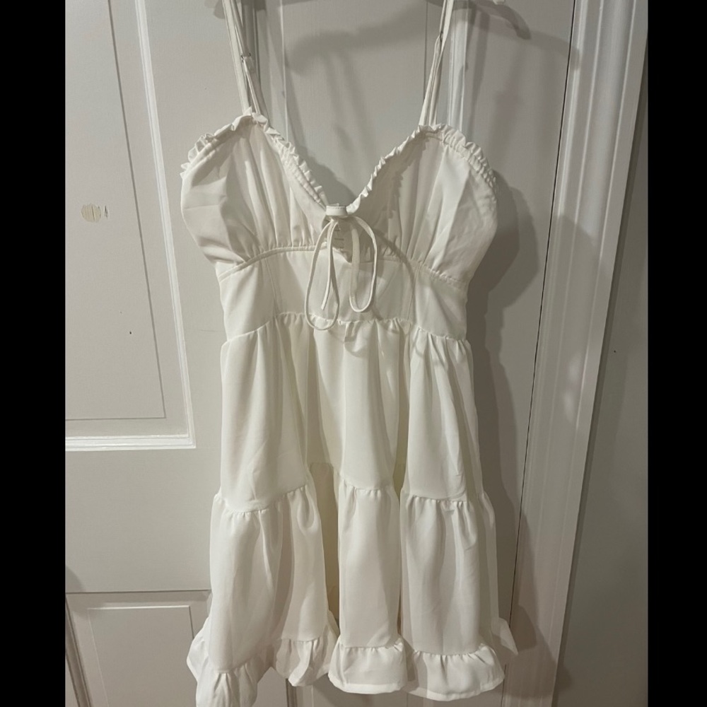 White Flowy Grey Bandit Dress
